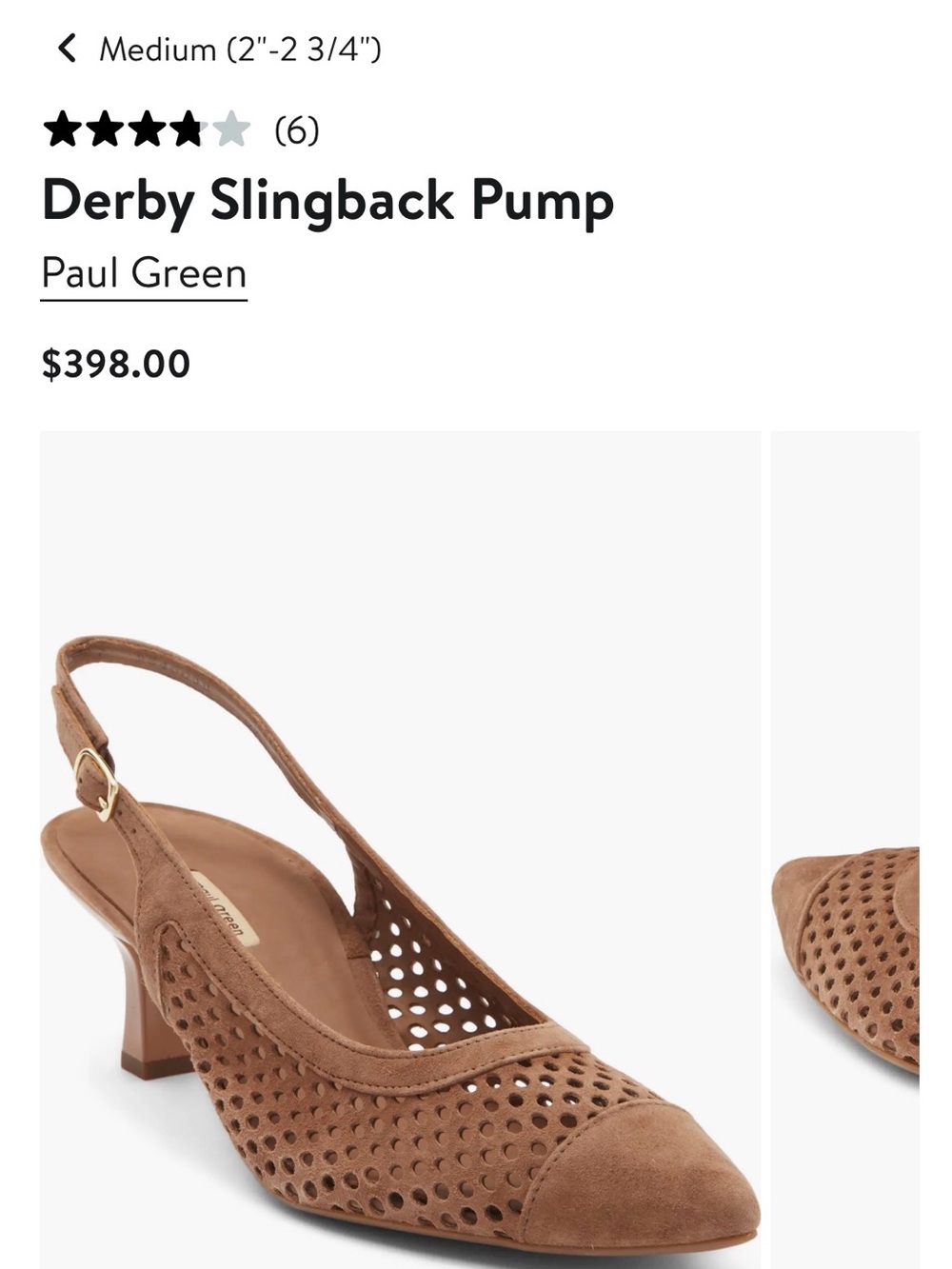 Paul Green Perforated Suede Slingback Pump - SOLD OUT on Paul Green website NWOT